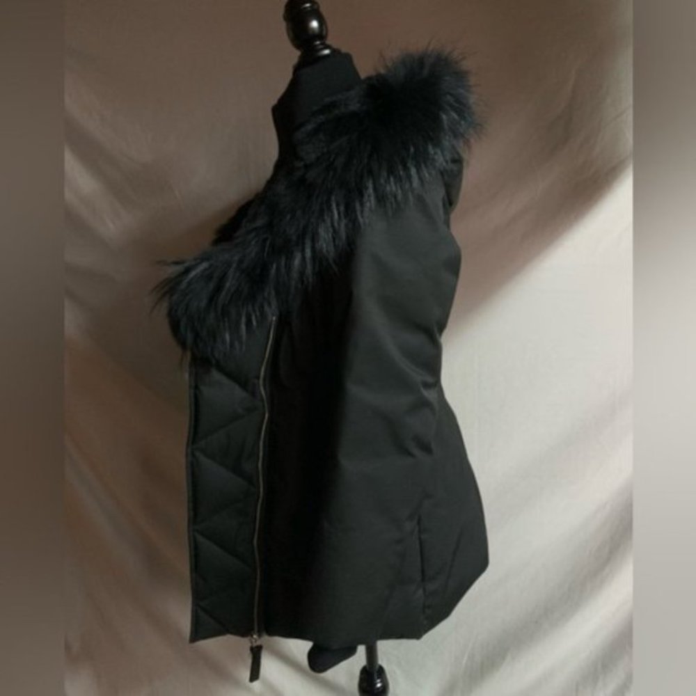 MACKAGE ADALI JACKET BLACK WITH NATURAL FUR TRIM - Picture 3 of 12